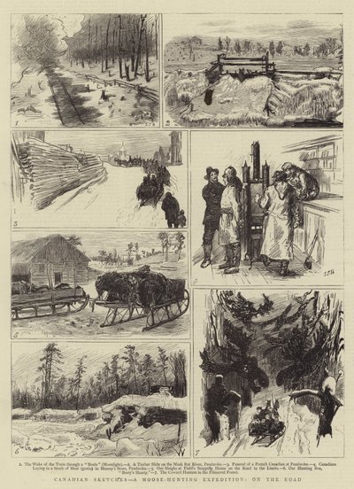 Canadian Sketches, en elgjaktekspedisjon, på veien av Sydney Prior Hall