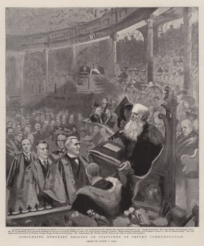 Tildeling av æresgrader til statsmenn ved Oxford Commemoration av Sydney Prior Hall