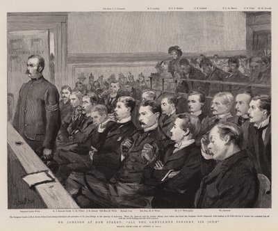 Dr Jameson på Bow Street, alle herrene til stede, Sir John av Sydney Prior Hall