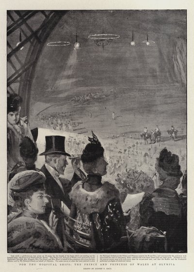 For sykehusskipene, prinsen og prinsessen av Wales på Olympia av Sydney Prior Hall