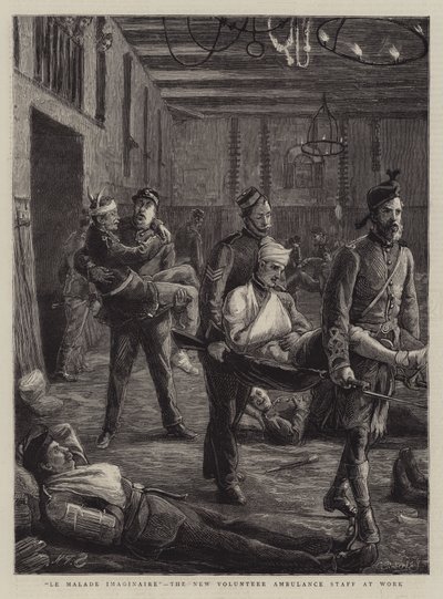 Le Malade Imaginaire, den nye frivillige ambulansestaben på jobb av Sydney Prior Hall