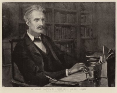 Herr Gerald Balfour, sjefsekretær for Irland av Sydney Prior Hall
