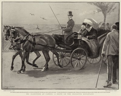 Mr Gladstone i Cannes, en kjøretur på Croisette Boulevard av Sydney Prior Hall