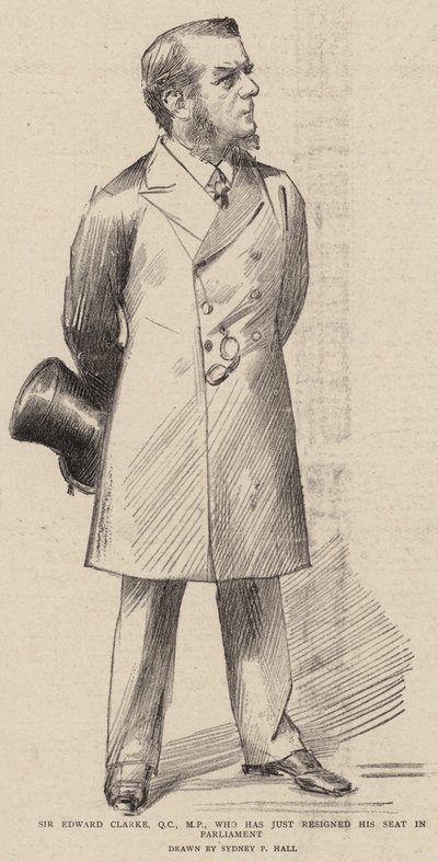 Sir Edward Clarke, QC, MP, som nettopp har trukket seg fra sitt sete i parlamentet av Sydney Prior Hall