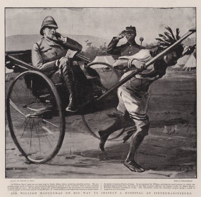 Sir William Maccormac på vei for å inspisere et sykehus i Pietermaritzburg av Sydney Prior Hall