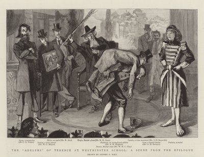The Adelphi of Terence på Westminster School, en scene fra epilogen av Sydney Prior Hall