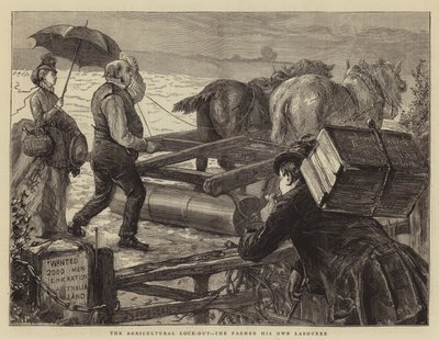 Landbrukssperringen, bonden sin egen arbeider av Sydney Prior Hall
