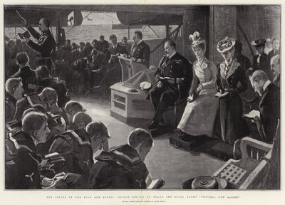The Cruise of the King and Queen, Gudstjeneste om bord på Royal Yacht Victoria and Albert av Sydney Prior Hall