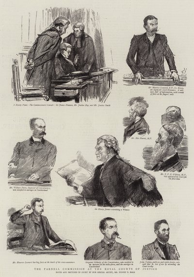 Parnell-kommisjonen ved Royal Courts of Justice av Sydney Prior Hall