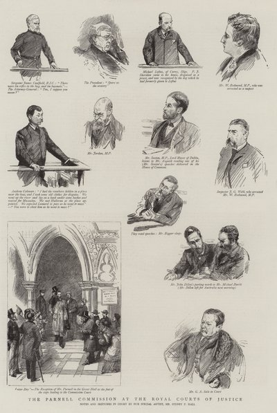 Parnell-kommisjonen ved Royal Courts of Justice av Sydney Prior Hall