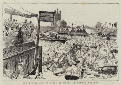 Prinsen og prinsessen av Wales på Henley Regatta av Sydney Prior Hall