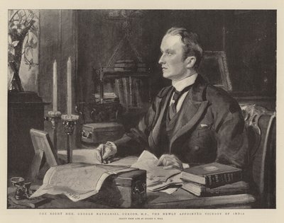 Høyre ærede George Nathaniel Curzon, MP, den nyutnevnte visekongen i India av Sydney Prior Hall