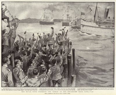 The Royal Tour, heier ophirene på hennes avgang fra Gibraltar av Sydney Prior Hall