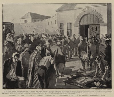 Ofre for slaget ved Alands, Boer Parisoneras ankommer Pietermaritzburg fengsel av Sydney Prior Hall