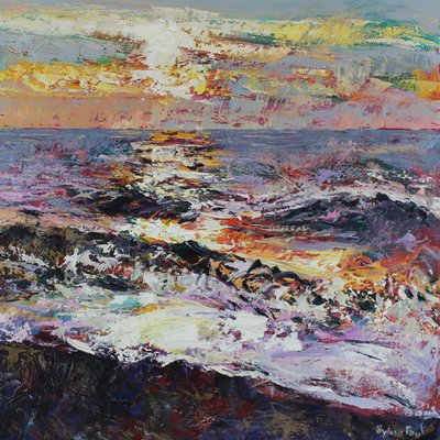 Breaking Dawn, 2021 (olje på lerret) av Sylvia Paul