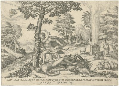 Kain og Abel Figurer og bilder av bøker (serietittel) av Symon Novelanus (attributed to)