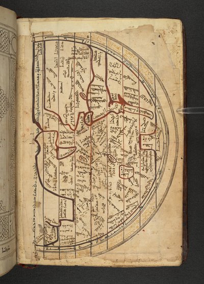 Minārat al-aqdās, f94, Et kart over Europa, Vest-Asia og Nord-Afrika, projisert fra nord og ser sørover av Syrian School