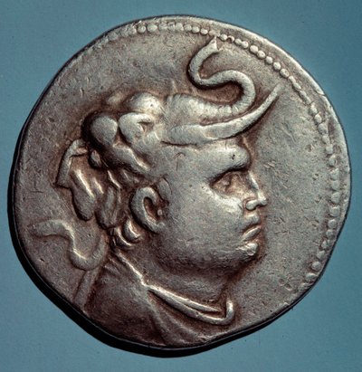 Sølvmynt med bilde av Demetrios I (162-149 f.Kr.) Kong Seleucid av Syria, Paris, B.N. av Syrian School