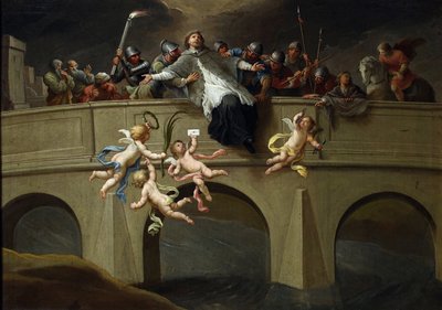 Le martyre de Jean Nepomucene (1345-1393) - Martyrdøden til Saint John Nepomuk-paret Czechowicz, Szymon (1689-1775). Olje på lerret, størrelse: 61x86,5, ca. 1750, Nasjonalmuseet, Warszawa av Szymon Czechowicz