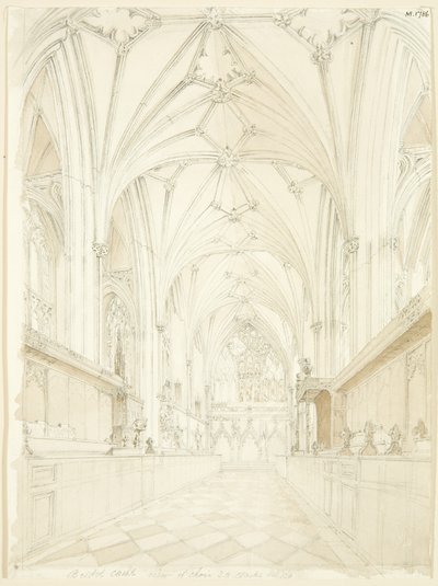 Kor fra Bristol Cathedral ser østover av T.H. Clarke