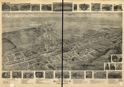 Flyutsikt over Bluefield, West Virginia 1911 av T. M. Fowler