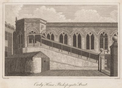 Crosby Hall, Bishopsgate Street, London av T. Prattent