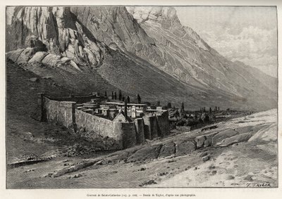 Klosteret St. Catherine, Egypt. Taylors gravering for å illustrere historien "" Voyage dans l