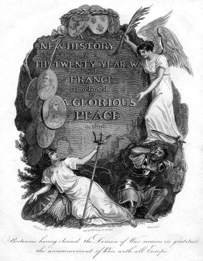 Britannia hadde lenket krigsdemonen, 1816. av T. Wallis