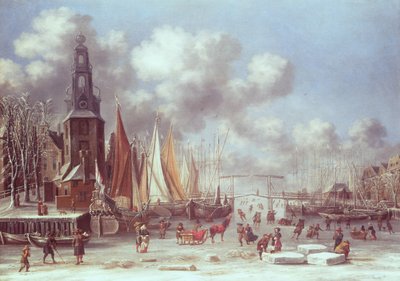 En vinterscene i Amsterdam av T. and Storck, A. Heeremans