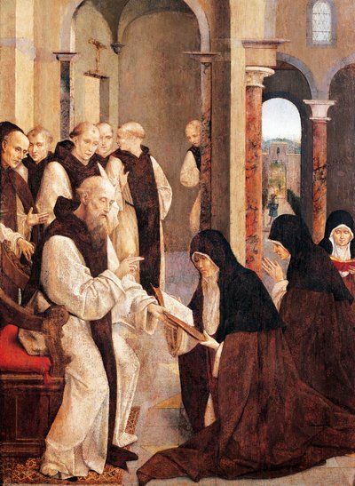 St. Jerome, St. Paula og St Eustochia, av Frey Carlos (aktiv 1517-1535) av Taborda Vlame Frey Carlos