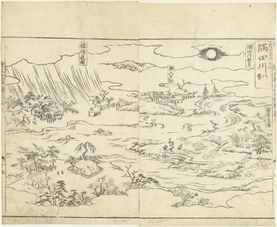 Åtte utsikt over elven Sumida Sumidagawa hakkei (tittel på objekt) Ehon kojidan (serietittel på objekt) av Tachibana Morikuni