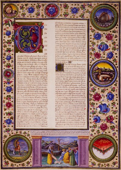 Incipit fra Joels bok, fra bind II av Bibelen til Borso d