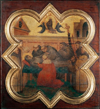 Livet til St Francis: helgenens død - Fresco av Taddeo Gaddi
