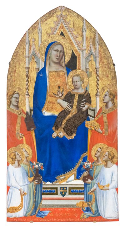 Madonna og Child tronet med den hellige Maria Magdalena, den hellige Katarina av Alexandria og engler av Taddeo Gaddi