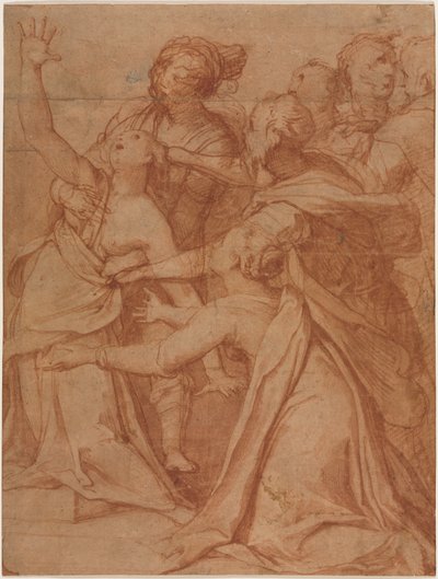 A Miracle of Saint Philip Benizzi: The Healing of a Demoniac Woman, ca. 1557. av Taddeo Zuccari