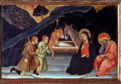 Tilbedelse av hyrdene - tempera på tre av Taddeo di Bartolo