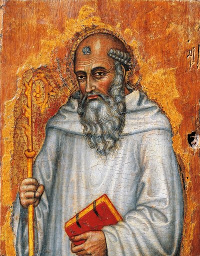 Italia, Asissi, Saint Benedict av Taddeo di Bartolo