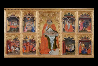 San Gimignano tronet med åtte historier om livet hans av Taddeo di Bartolo