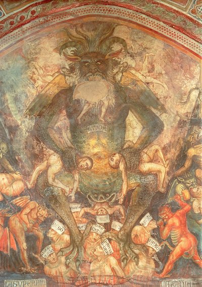 The Last Judgement, detalj av Leviathan, ca. 1394 av Taddeo di Bartolo