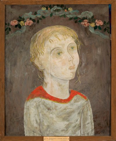 Jente med blomsterkrans av Tadeusz Makowski