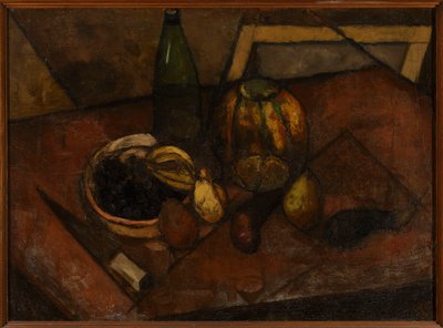 Stilleben med melon og kniv av Tadeusz Makowski