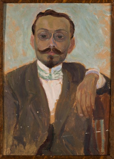 Portrett av billedhuggeren Bolesław Bałzukiewicz av Tadeusz Makowski