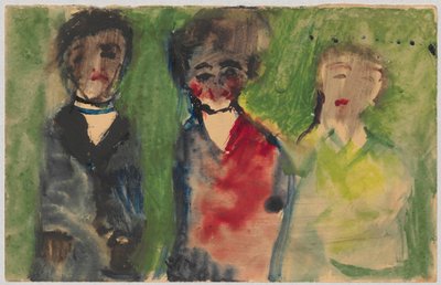 Drei weibliche Figuren in Abendkleidern av Tadeusz Makowski