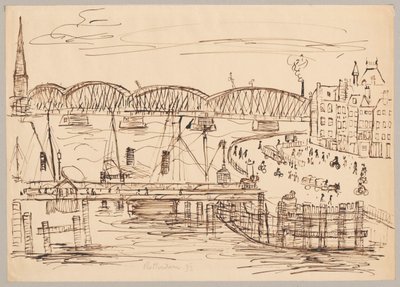 Utsikt over Rotterdam av Tadeusz Makowski