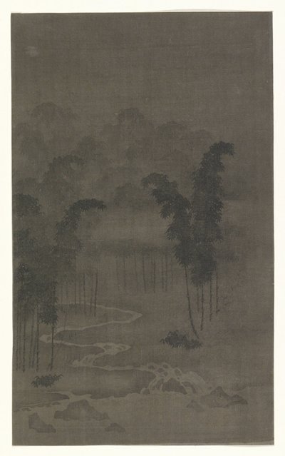 Bambusskog om natten av Tan Zhirui (attributed to)