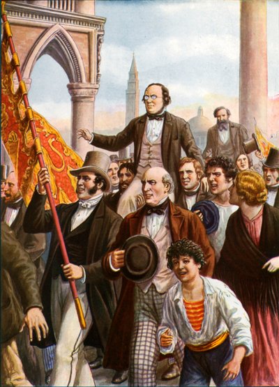 Daniele Manin og Niccolo Tommaseo løslatt fra fengselet 18. mars 1848 av Tancredi Scarpelli