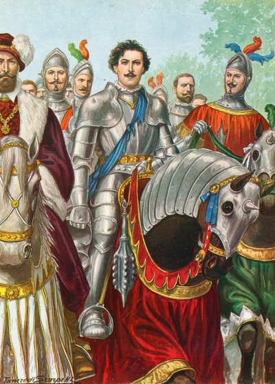 Ettore Fieramosca etter slaget ved Barletta i 1503 av Tancredi Scarpelli