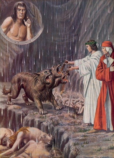 Illustrasjon for Dantes guddommelige komedie av Tancredi Scarpelli