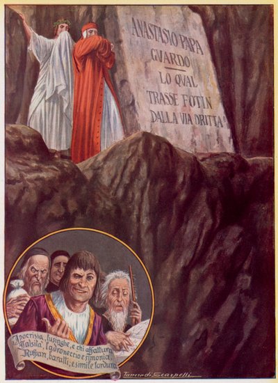 Illustrasjon for Dantes guddommelige komedie av Tancredi Scarpelli