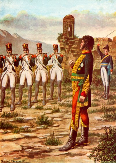 Joachim Murat møter en skytegruppe i Calabria av Tancredi Scarpelli